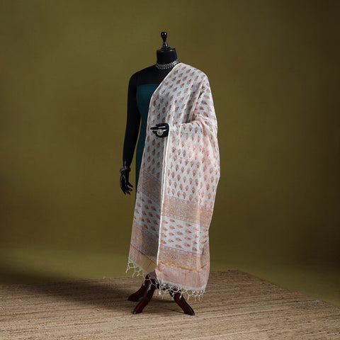 Kota doria silk cotton sanganeri floral dupatta 56