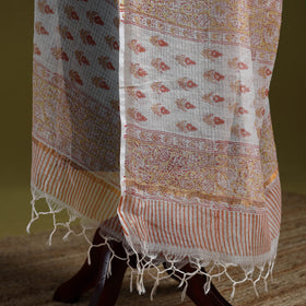 Kota doria silk cotton sanganeri floral dupatta 56