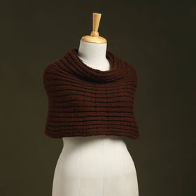 Brown - kumaun hand knitted woollen cowl 45 - handcrafted