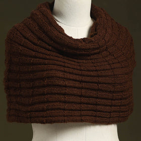 Brown - kumaun hand knitted woollen cowl 48 - handcrafted