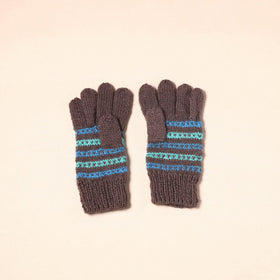 Brown Kumaun Hand Knitted Woollen Hand Gloves (Adult)