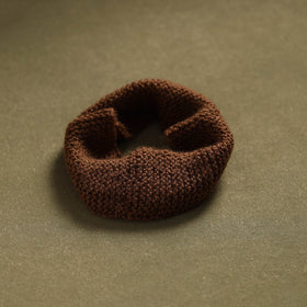 Brown - kumaun hand knitted woollen warm headband 05