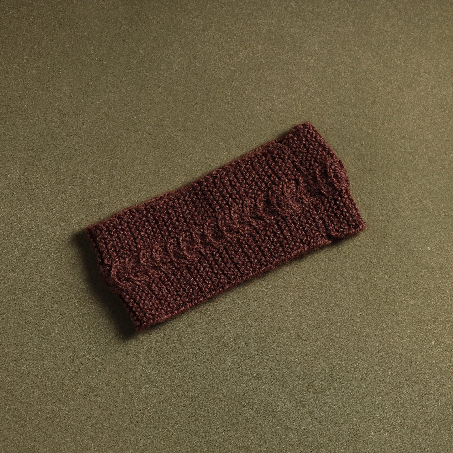 Brown - kumaun hand knitted woollen warm headband 12