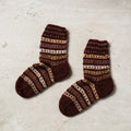 Brown Kumaun Hand Knitted Woolen Socks - Kids