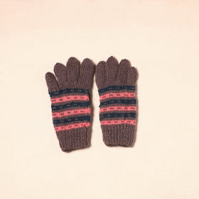 Brown Kumaun Hand Knitted Woollen Hand Gloves (Adult)
