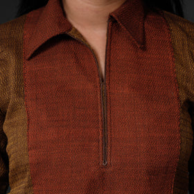 Brown - kumaun handwoven straight merino woolen kurta