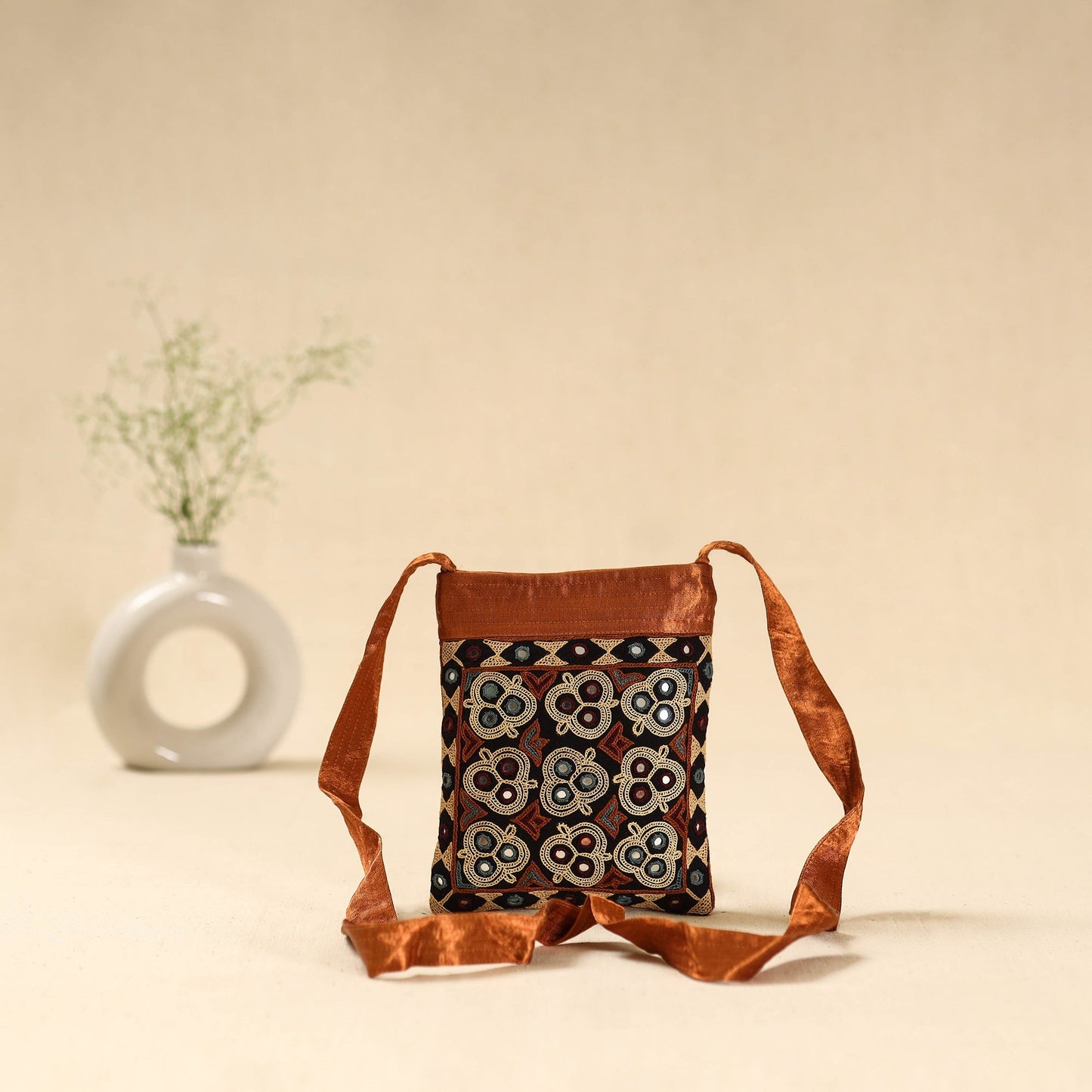 Kutch ahir hand embroidered sling bag 34 - handcrafted