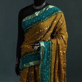 Kutch bandhani tie-dye cotton saree with blouse piece 08
