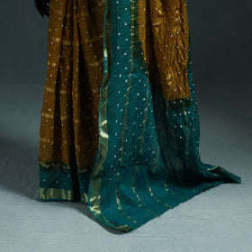 Kutch bandhani tie-dye cotton saree with blouse piece 08