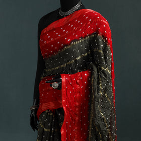 Kutch bandhani tie-dye cotton saree with blouse piece 12
