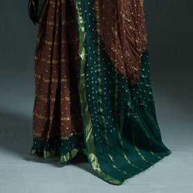 Kutch bandhani tie-dye cotton saree with blouse piece 14