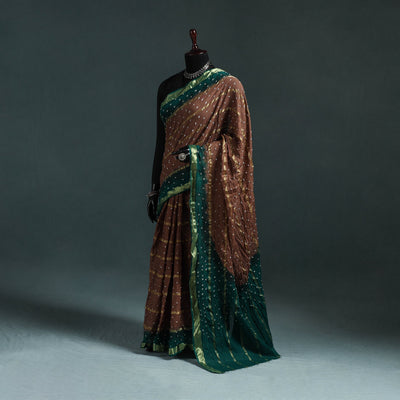 Kutch bandhani tie-dye cotton saree with blouse piece 14