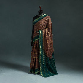 Kutch bandhani tie-dye cotton saree with blouse piece 14