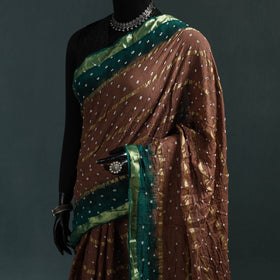 Kutch bandhani tie-dye cotton saree with blouse piece 14