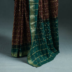 Kutch bandhani tie-dye cotton saree with blouse piece 17