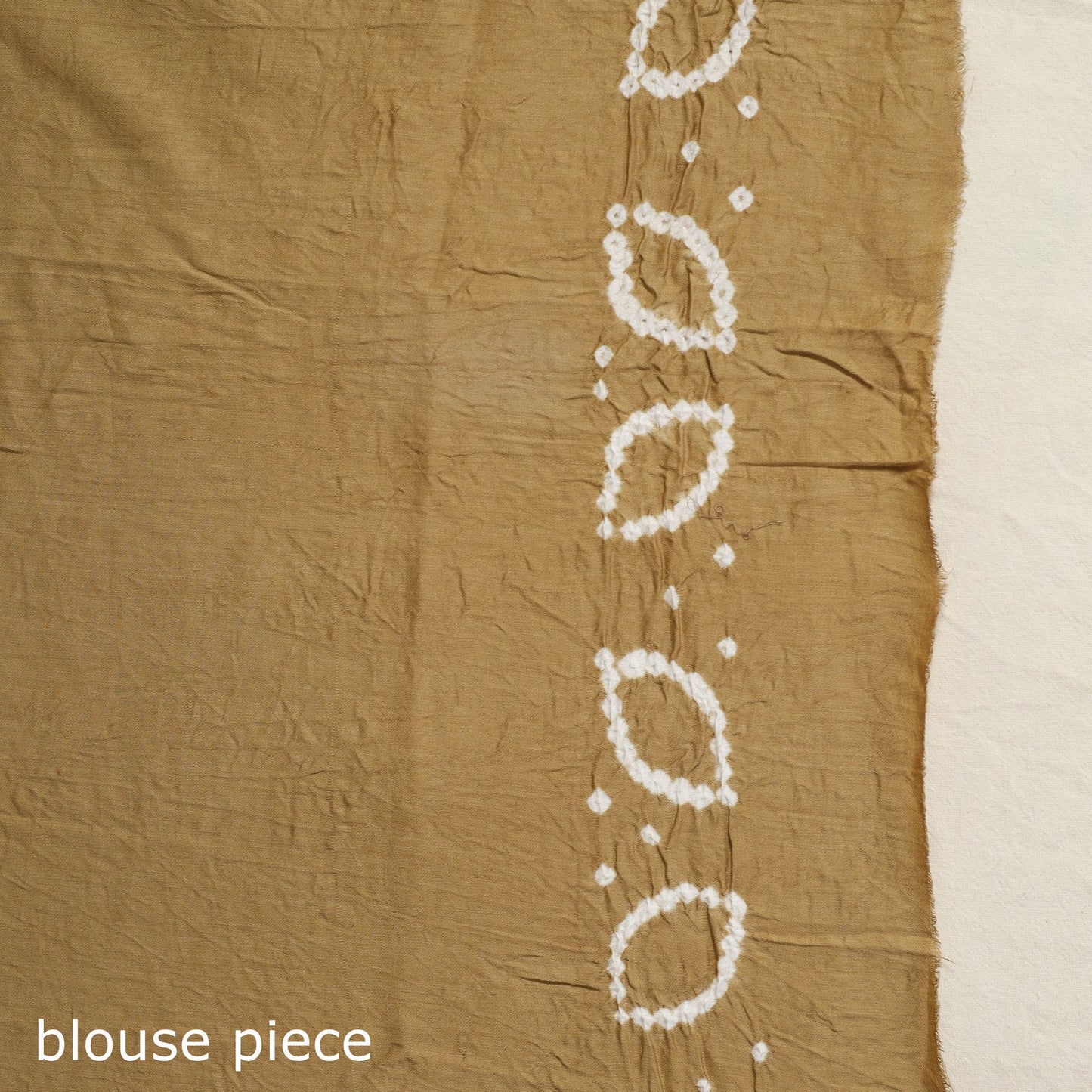 Brown - kutch bandhani tie-dye cotton saree with blouse