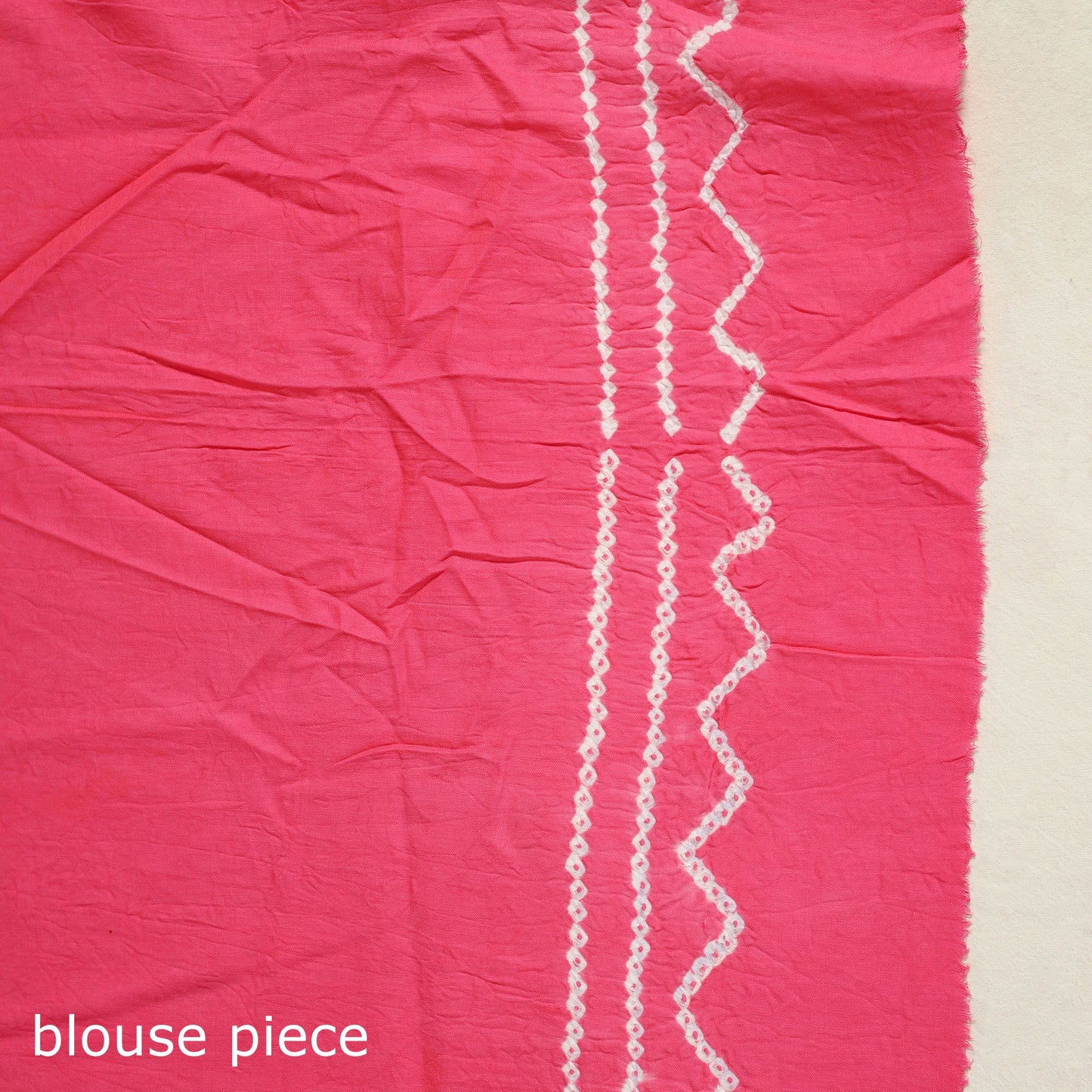 Brown - Kutch Bandhani Tie-Dye Cotton Saree with Blouse Piece