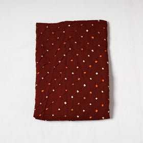 Brown Kutch Bandhani Tie-Dye Mul Cotton Precut Fabric 