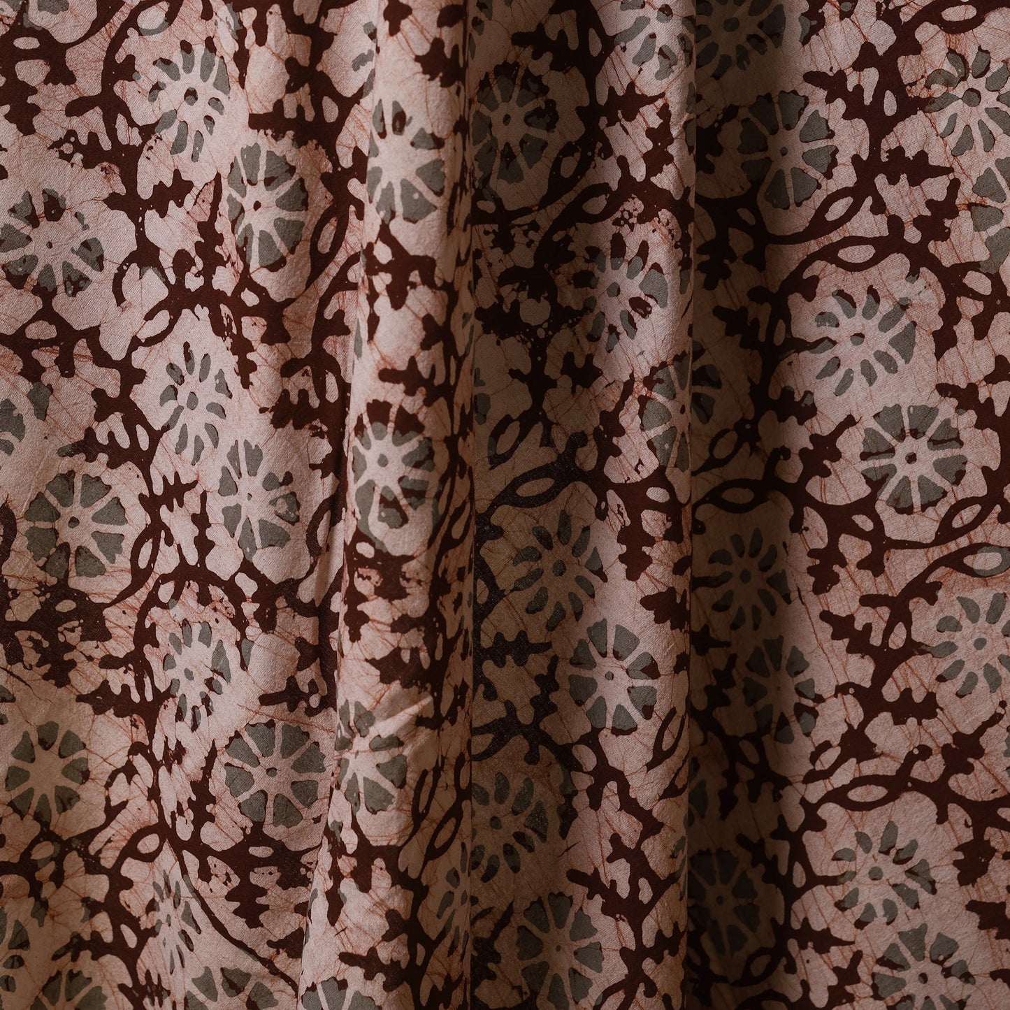 Brown - kutch batik cotton fabric 02 - handcrafted