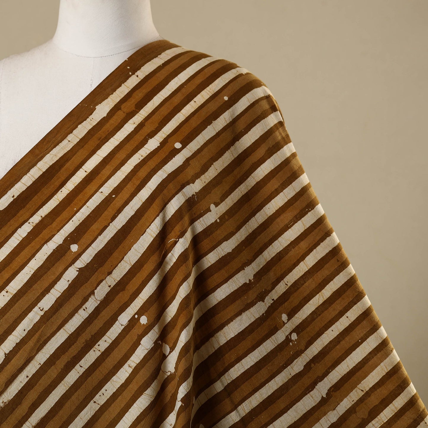 Brown - kutch batik cotton fabric 04 - handcrafted