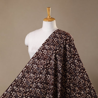 Brown - kutch batik cotton fabric 09 - handcrafted
