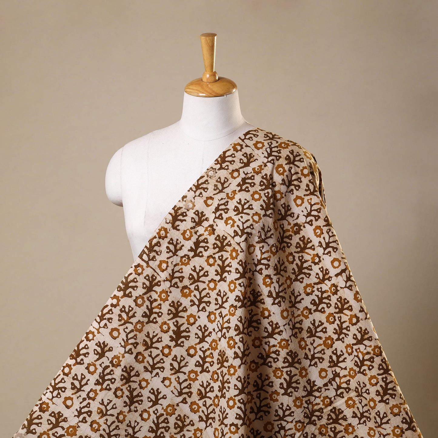 Brown - kutch batik cotton fabric 11 - handcrafted