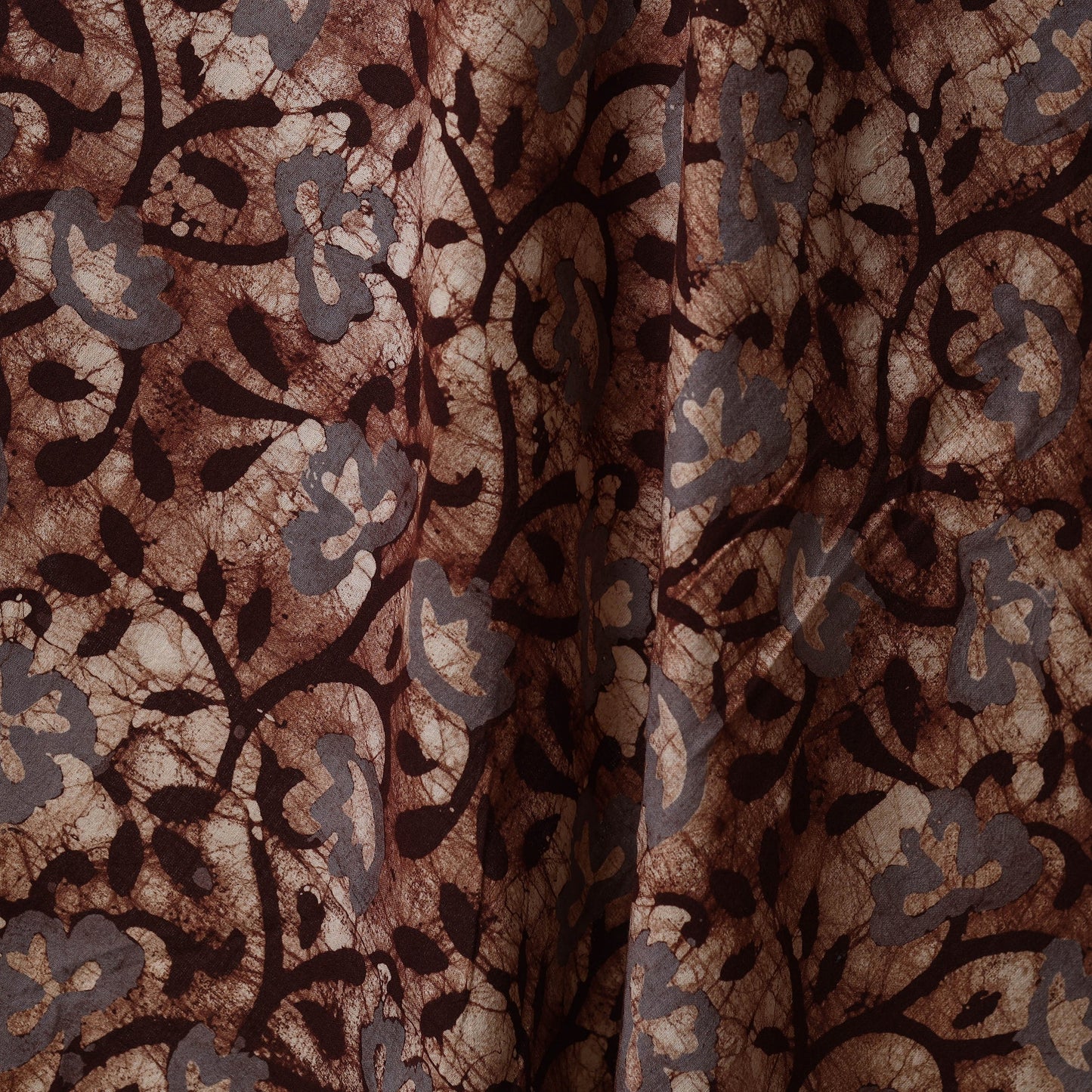 Brown - kutch batik cotton fabric 11 - handcrafted