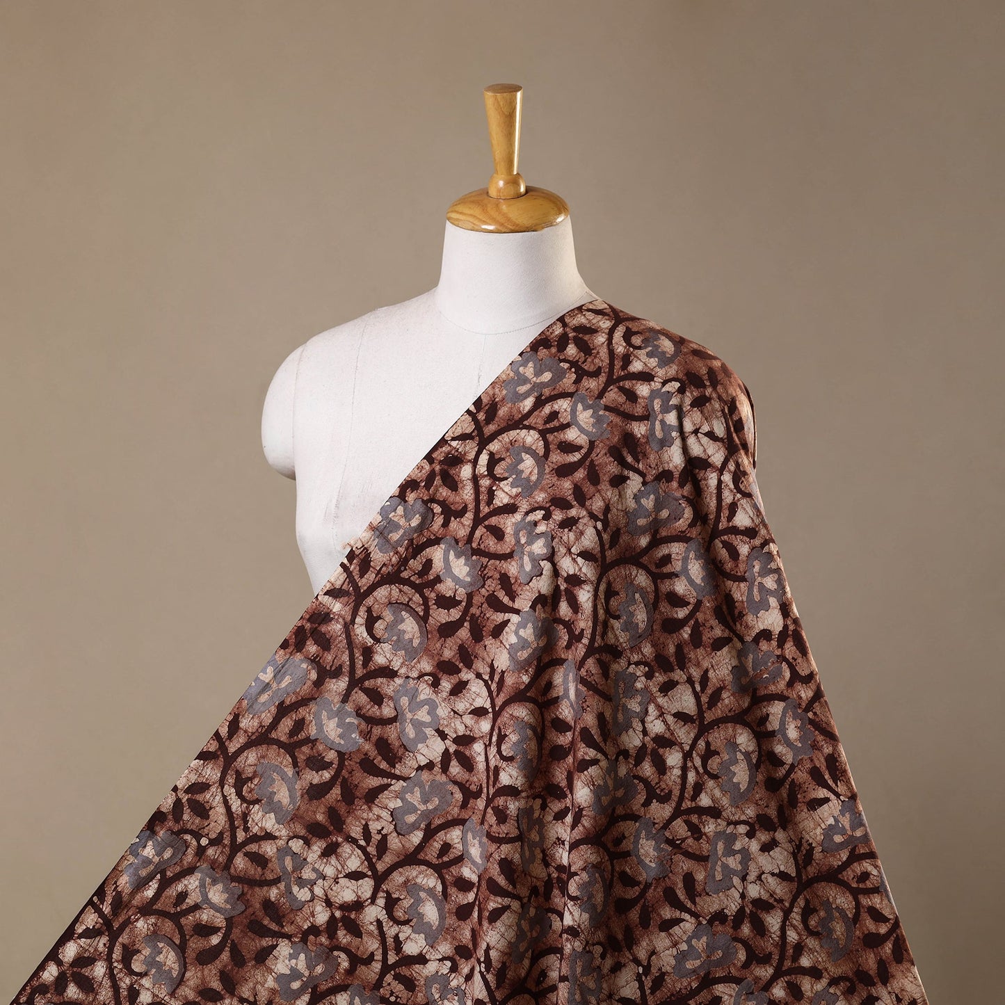 Brown - kutch batik cotton fabric 11 - handcrafted