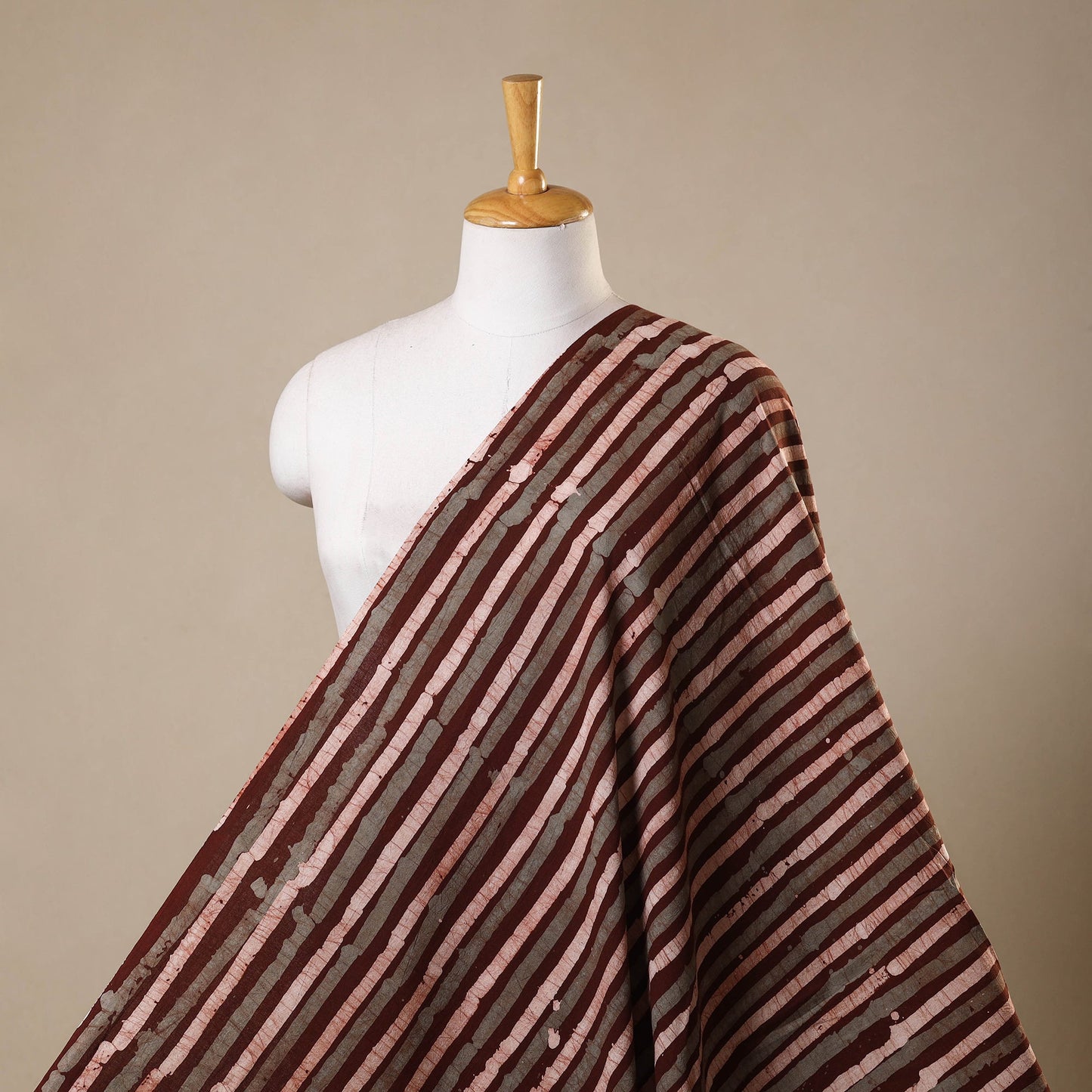 Brown - kutch batik cotton fabric 30 - handcrafted