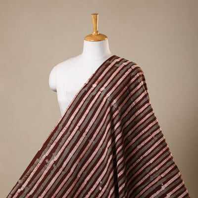 Brown - kutch batik cotton fabric 30 - handcrafted