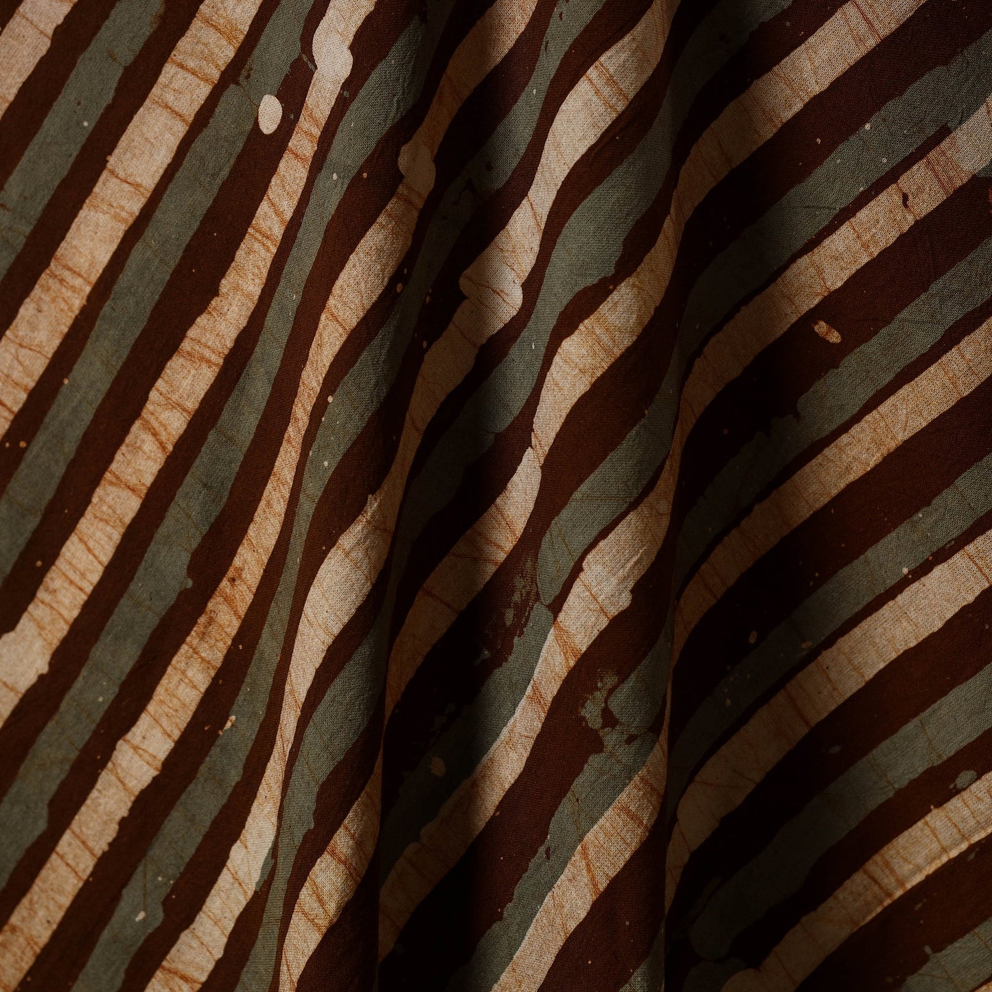 Brown - kutch batik cotton fabric 40 - handcrafted