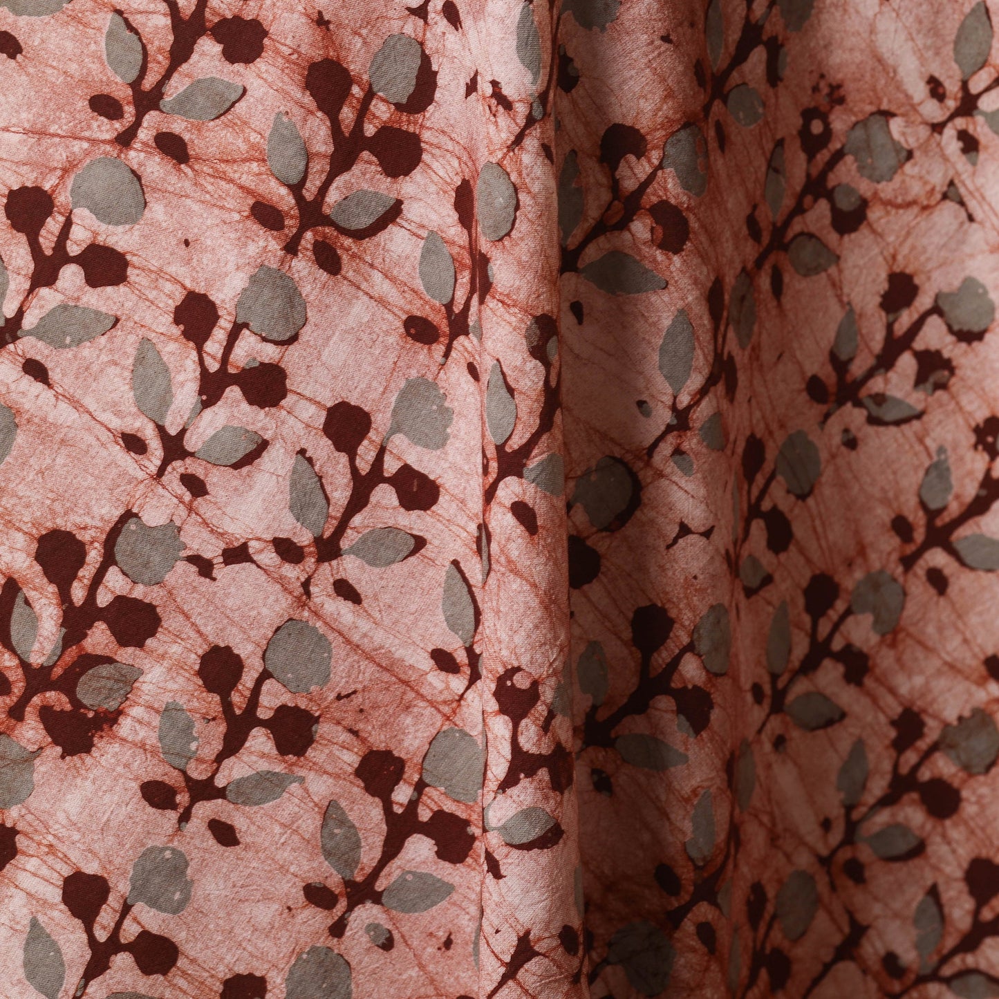 Brown - kutch batik cotton fabric 42 - handcrafted