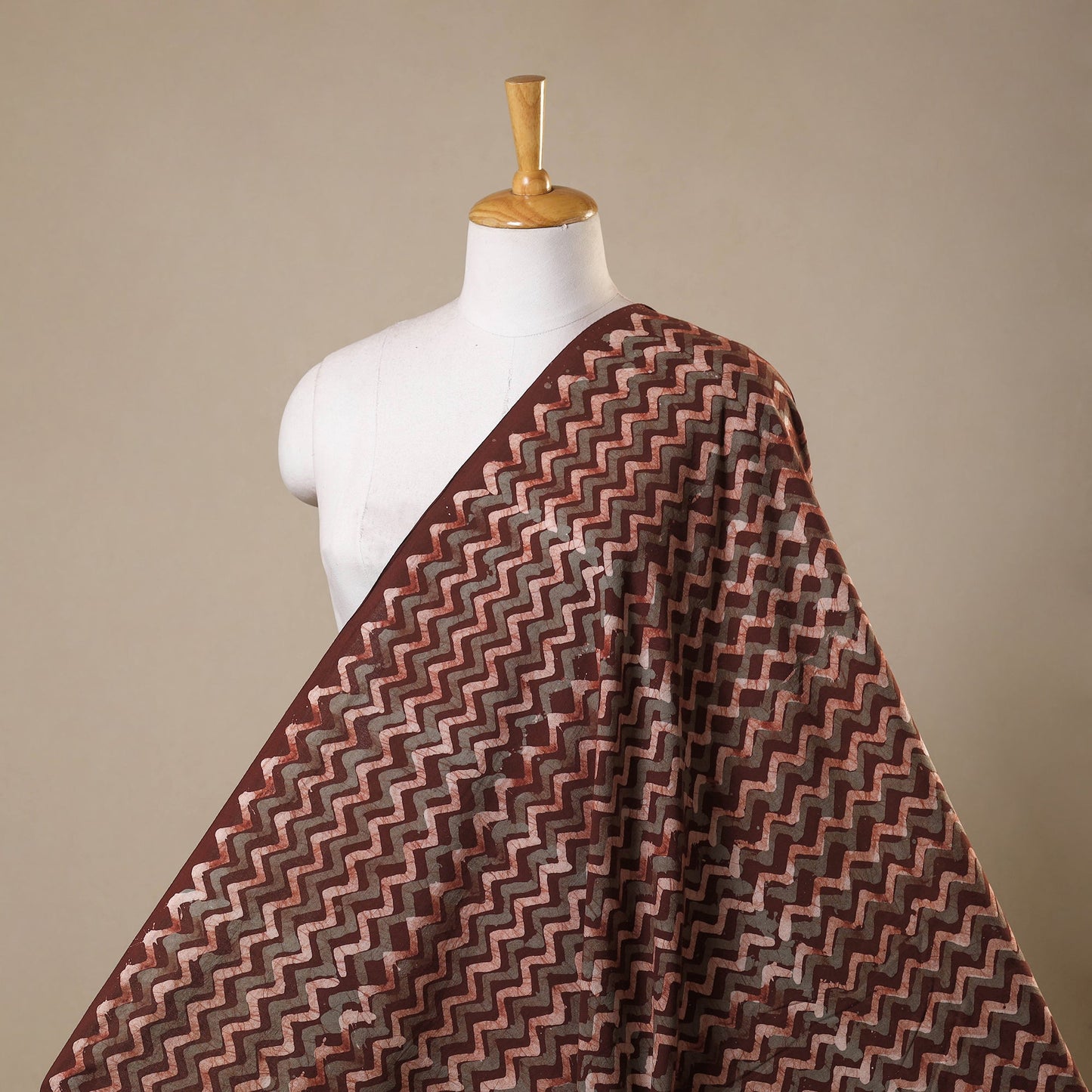 Brown - kutch batik cotton fabric 45 - handcrafted