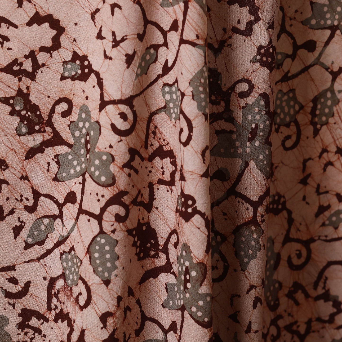 Brown - kutch batik cotton fabric 54 - handcrafted