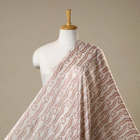 Brown - kutch batik modal silk fabric 06 - handcrafted