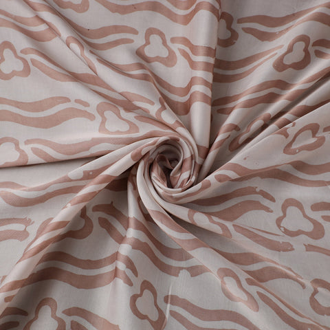 Brown - kutch batik modal silk fabric 06 - handcrafted
