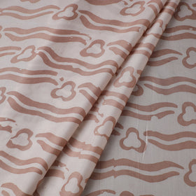 Brown - kutch batik modal silk fabric 06 - handcrafted