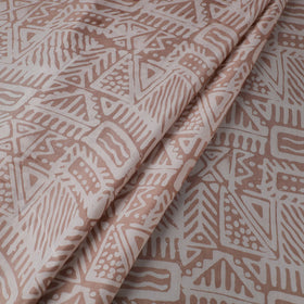 Brown - kutch batik modal silk fabric 21 - handcrafted