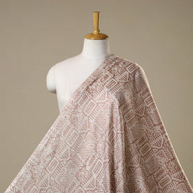 Brown - kutch batik modal silk fabric 21 - handcrafted