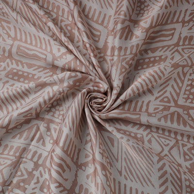 Brown - kutch batik modal silk fabric 21 - handcrafted