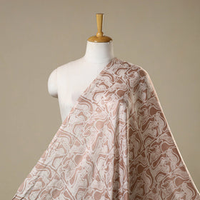 Brown - kutch batik modal silk fabric 29 - handcrafted