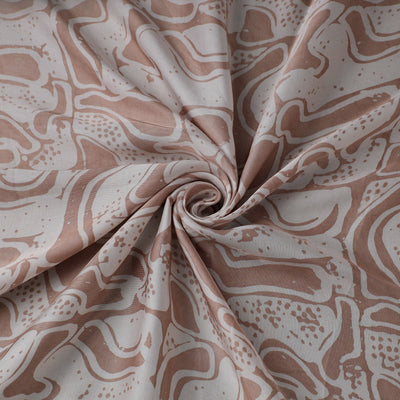 Brown - kutch batik modal silk fabric 29 - handcrafted