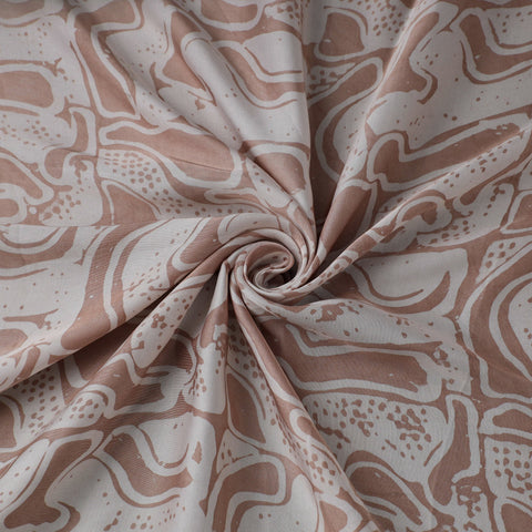 Brown - kutch batik modal silk fabric 29 - handcrafted