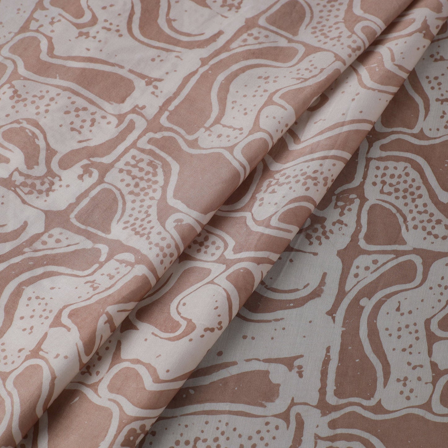 Brown - kutch batik modal silk fabric 29 - handcrafted