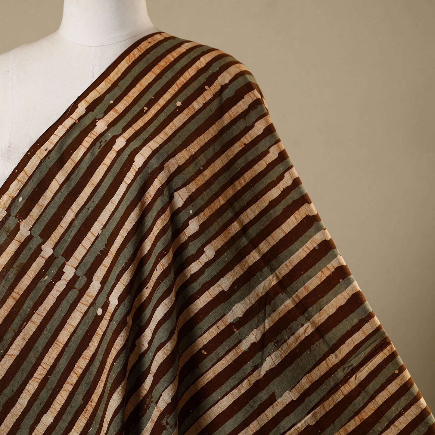 Brown - kutch batik cotton fabric 40 - handcrafted