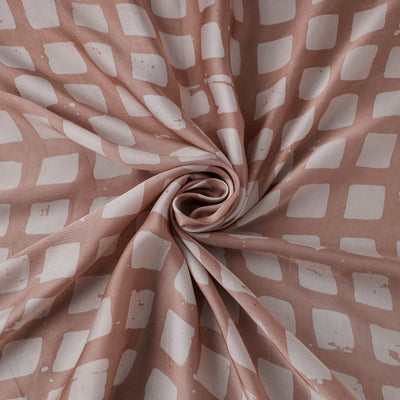 Brown - kutch batik modal silk fabric 05 - handcrafted