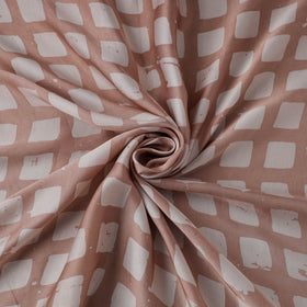 Brown - kutch batik modal silk fabric 05 - handcrafted