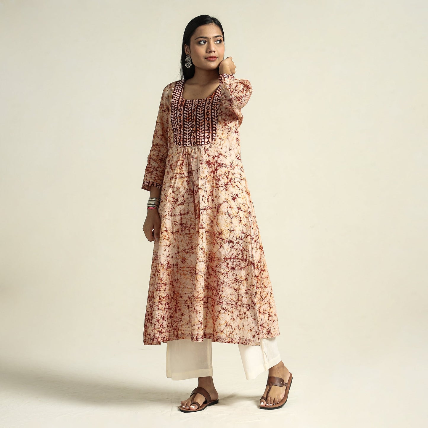 Buy Kutch Batik Printed Cotton Straight Kurta for Women