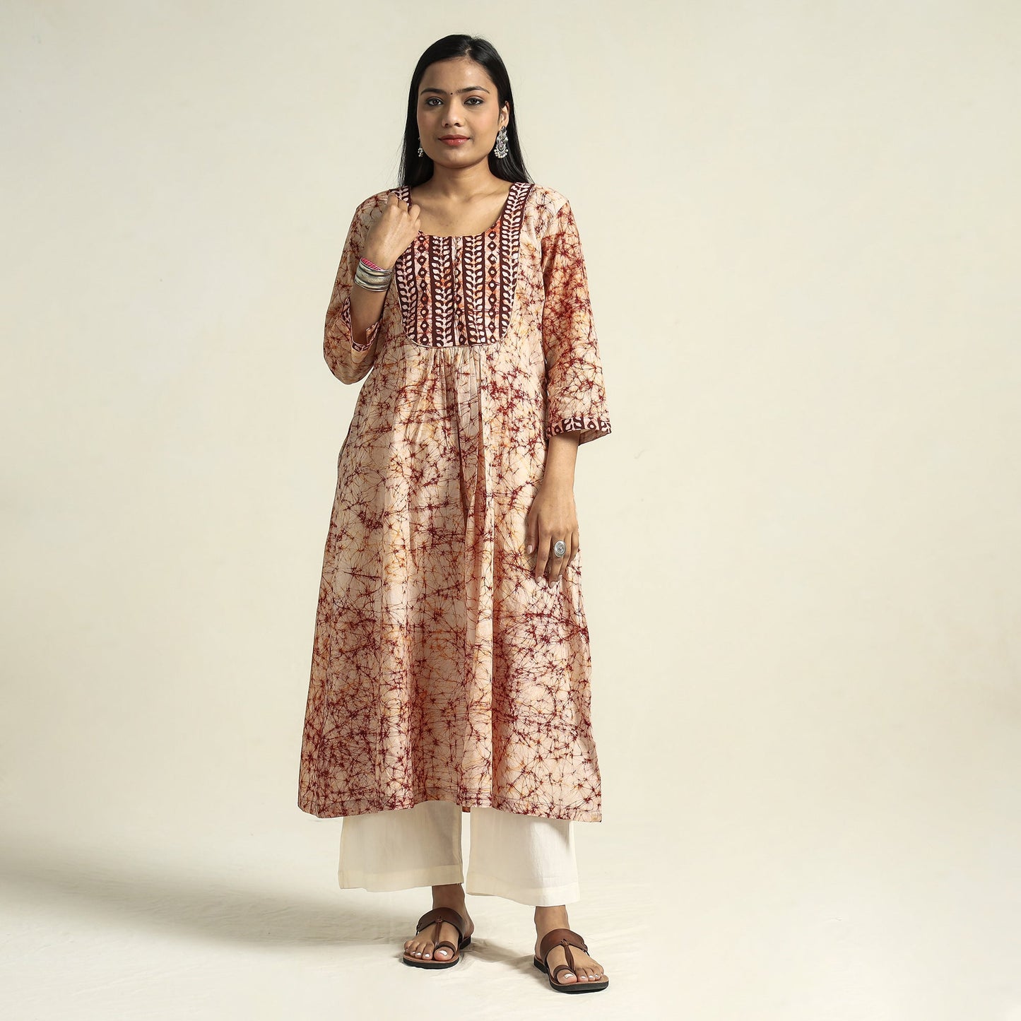 Buy Kutch Batik Printed Cotton Straight Kurta for Women