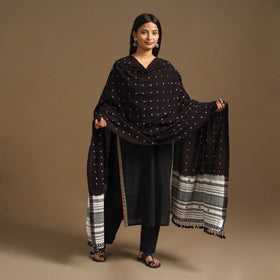 Kutch Bhujodi Handloom Bandhani Organic Kala Cotton Dupatta